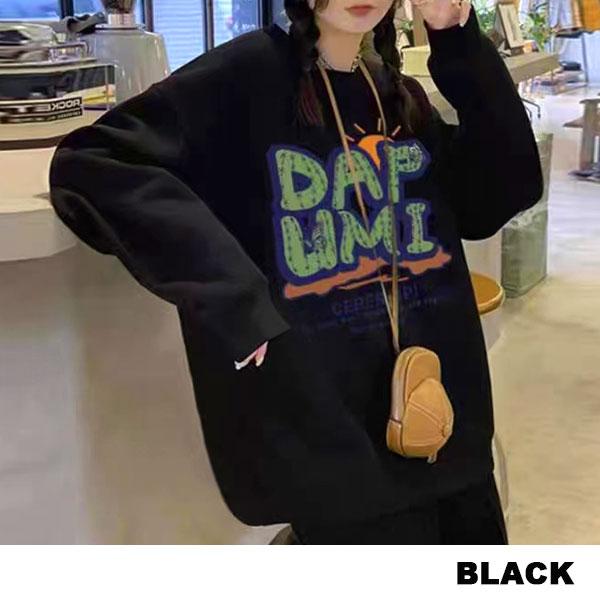 レディース スゥェット トレーナー 英字ロゴ カレッジスタイル プルオーバー トップス 長袖 送料無料 |  | 04