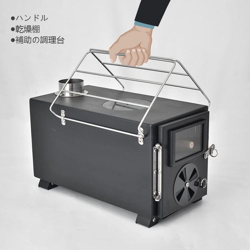 Anlik 薪ストーブ アウトドア調理 暖炉 キャンプ テント 煙突付き (ブラック/鉄製) 薪ストーブ アウトドア調理 暖炉 キャンプ テント 煙突付き ブラック/鉄製