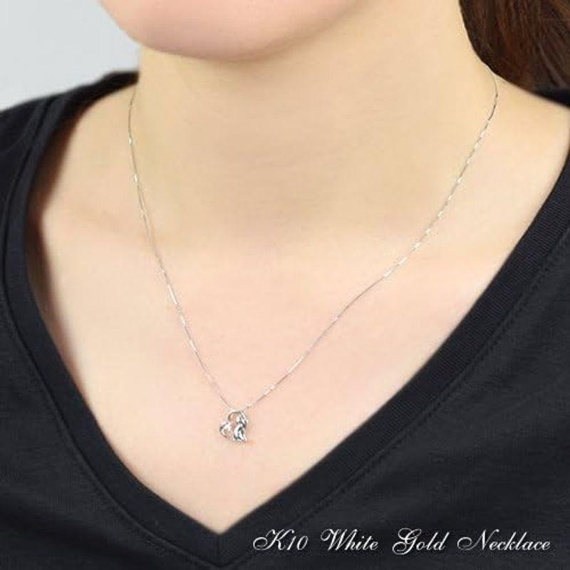 四葉のクローバー ダイヤモンドネックレス 40cm 10金 猫 ネックレス ハート 10k K10 ホワイトゴールド 4月 誕生石 ネコ ね ホワイトゴールド ダイヤモンドネックレス 40cm 10金 猫 ネックレス ハート 10k K10 4月 誕生石 ネコ ね