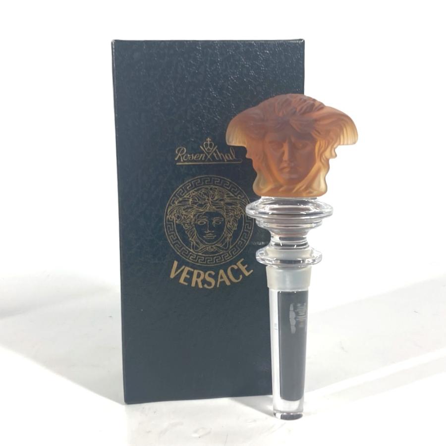 未使用 VERSACE ヴェルサーチ メデューサ ワインストッパー ボトルキャップ ボトルストッパー Rosenthal  オレンジ系 ユニセックス【中古】の画像