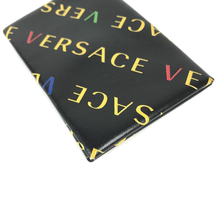 VERSACE ヴェルサーチ 総ロゴ 名刺入れ パスケース 2つ折り カードケース マルチカラー レディース【中古】｜reference｜03