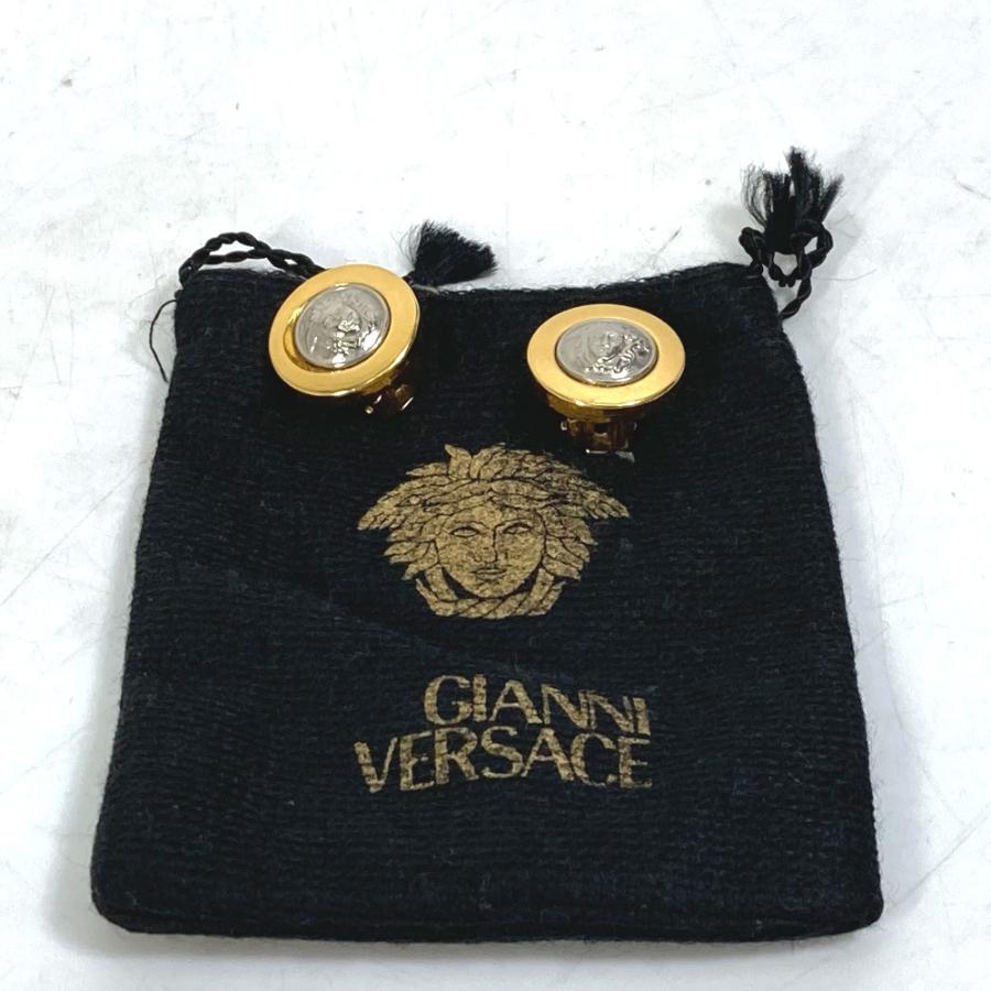 VERSACE ヴェルサーチ アクセサリー ラウンド メデューサ バイカラー イヤリング メタル ゴールド レディース【中古】｜reference｜09