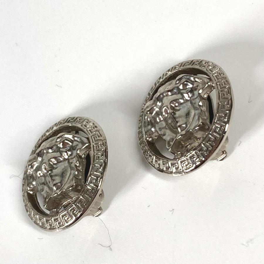 VERSACE ヴェルサーチ メデューサ ラウンド アクセサリー イヤリング シルバー レディース【中古】｜reference｜03