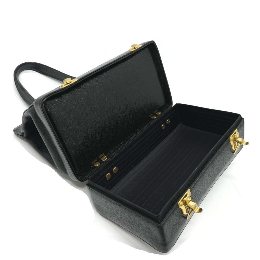 VERSACE ヴェルサーチ サンバースト ２段 バニティ ハンドバッグ レザー レディース ブラック×ゴールド金具 |  | 11