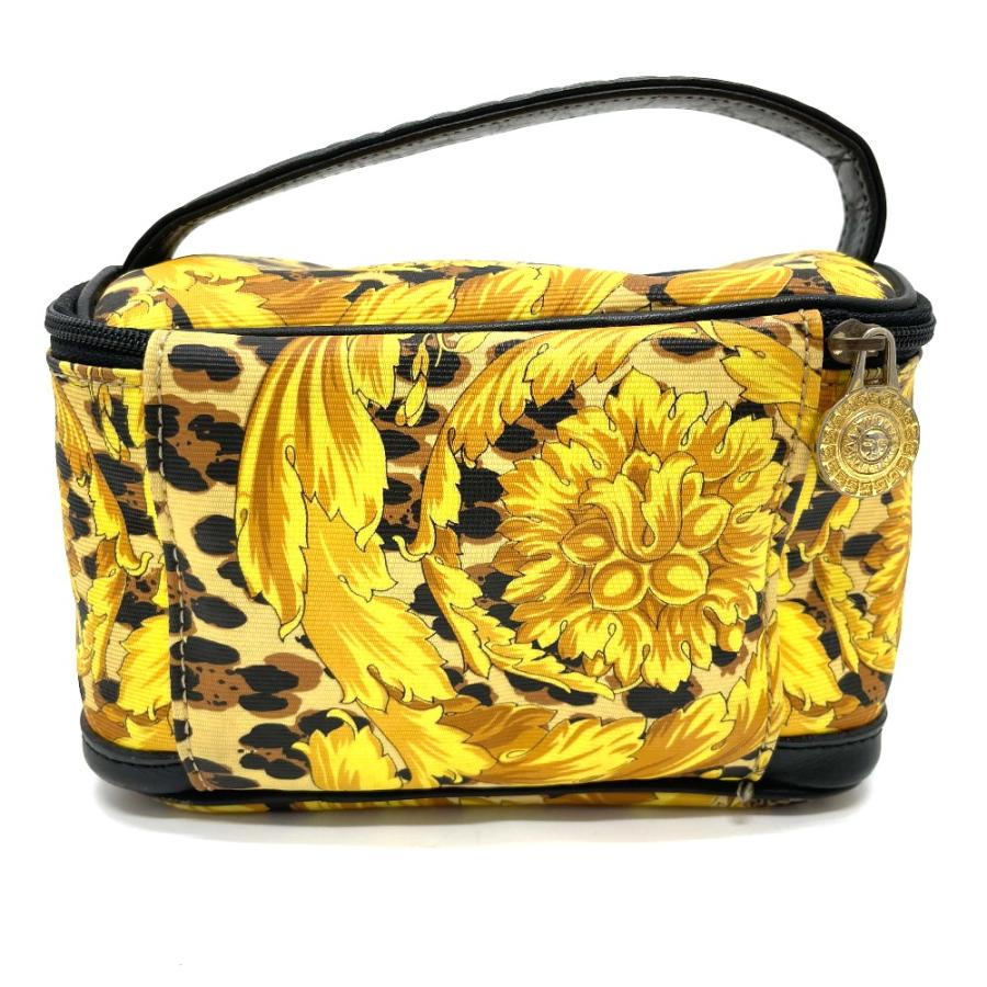 VERSACE ヴェルサーチ レオパード ハンドバッグ バニティバッグ PVC/レザー レディース イエロー×ブラック |  | 01