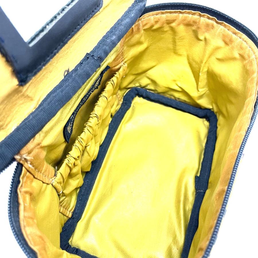 VERSACE ヴェルサーチ レオパード ハンドバッグ バニティバッグ PVC/レザー レディース イエロー×ブラック |  | 08