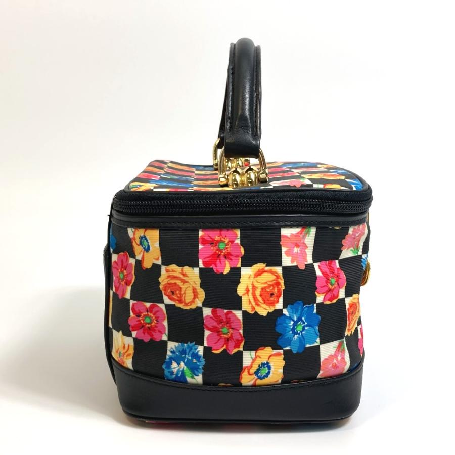 VERSACE ヴェルサーチ 花柄 総柄 フラワー フローラル カバン ハンドバッグ バニティバッグ ブラック×マルチカラー レディース【中古】 |  | 03