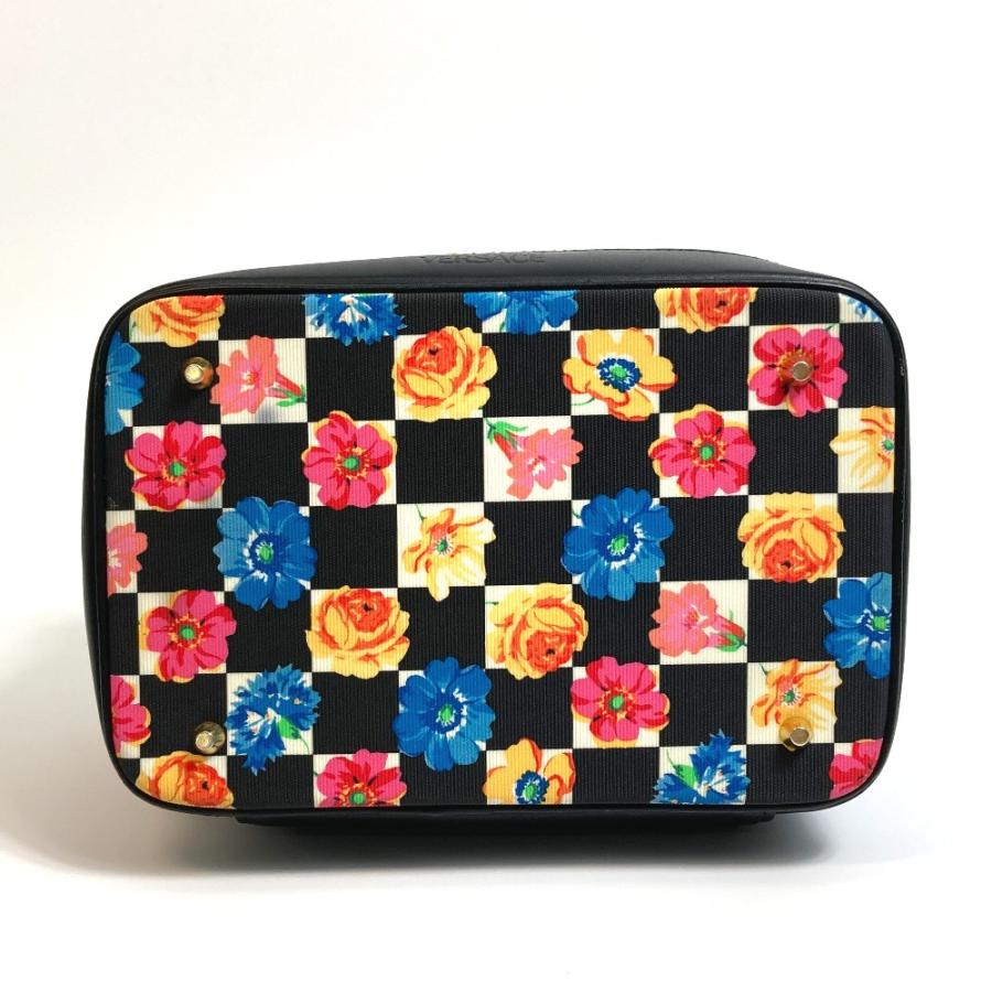 VERSACE ヴェルサーチ 花柄 総柄 フラワー フローラル カバン ハンドバッグ バニティバッグ ブラック×マルチカラー レディース【中古】 |  | 04