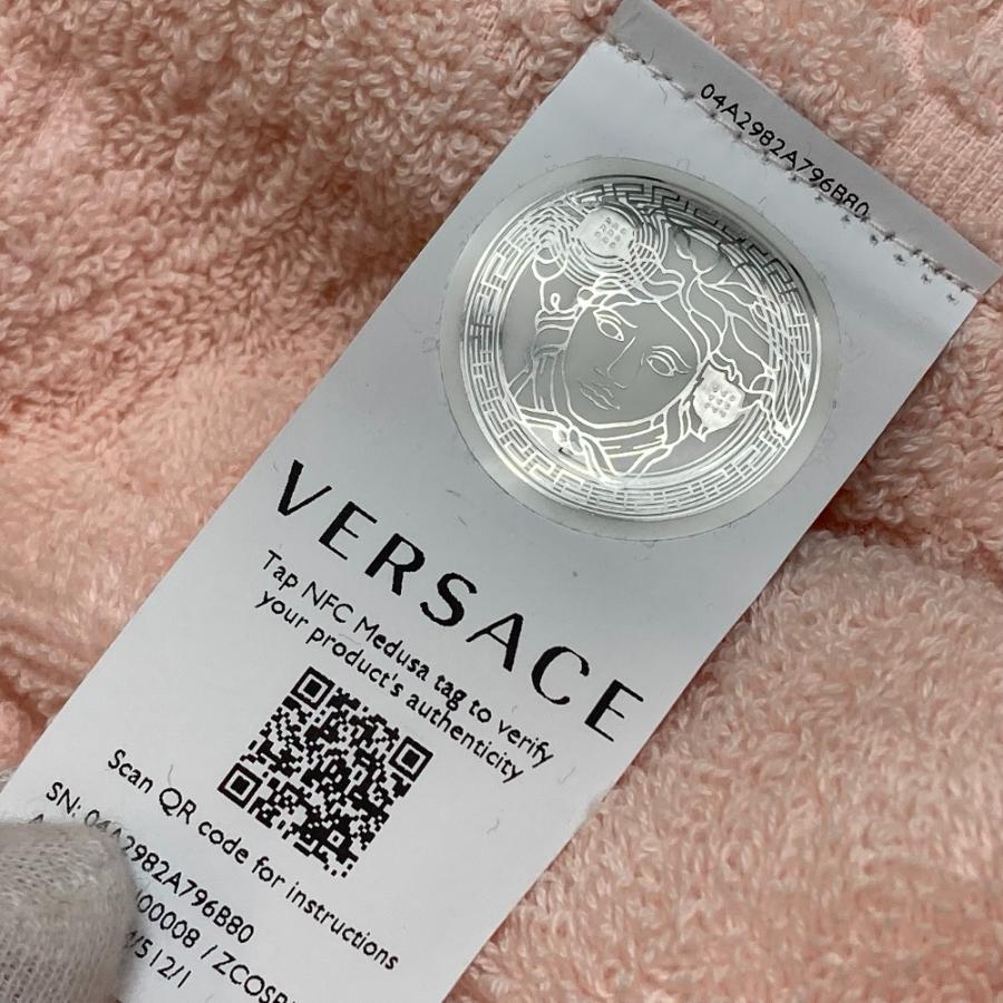 VERSACE ヴェルサーチ バスローブ メドゥーサ アンプリファイド ロゴガウン ルームウェア コットン ピンク メンズ【中古】未使用｜reference｜08