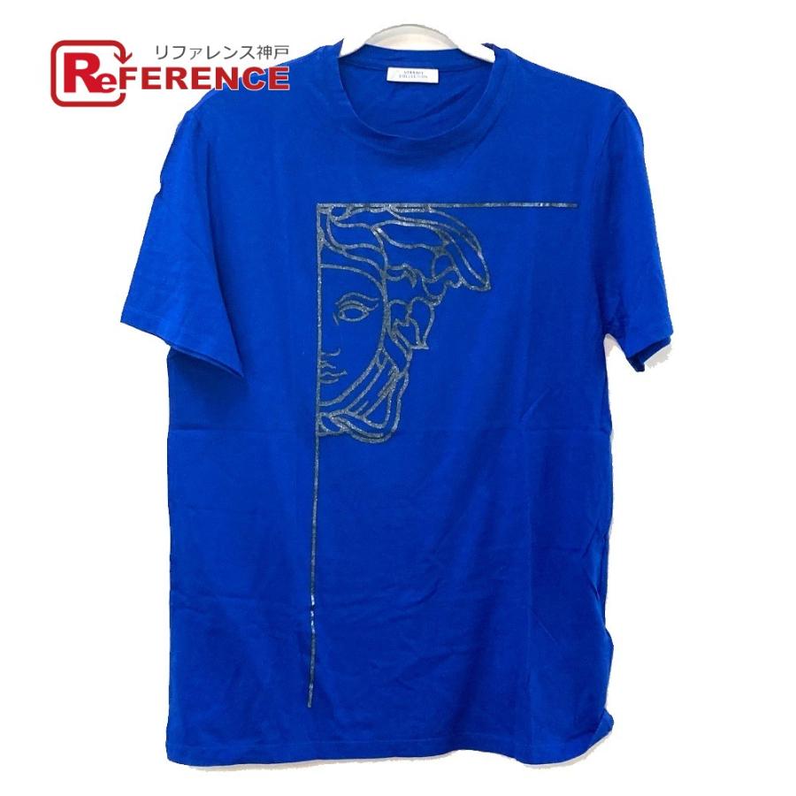 VERSACE ヴェルサーチ アパレル メデューサ ラウンドネック 丸首 半袖Ｔシャツ コットン ブルー メンズ【中古】  :104018-21765-7:リファレンス コレクション - 通販 - Yahoo!ショッピング