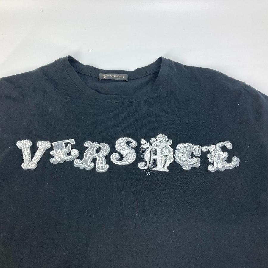 VERSACE ヴェルサーチ ロゴ 刺繍 アパレル トップス 半袖 半袖Tシャツ 