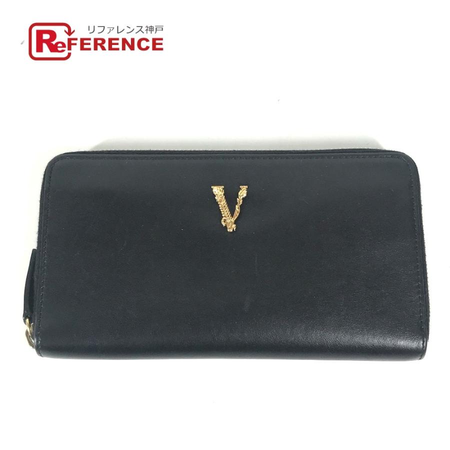 VERSACE ヴェルサーチ Vロゴ ラウンドファスナー ロング VERSACE ヴェルサーチ Vロゴ ラウンドファスナー ロング