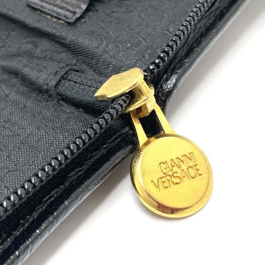 Gianni Versace ジャンニ・ヴェルサーチ ファスナー 2つ折り メデューサ ネクタイケース レザー ゴールド金具｜reference｜13