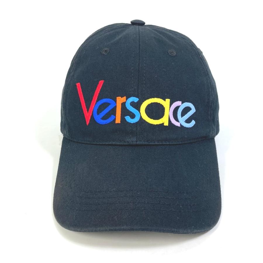 VERSACE ヴェルサーチ レインボー ロゴ刺繍 ベースボール 帽子 
