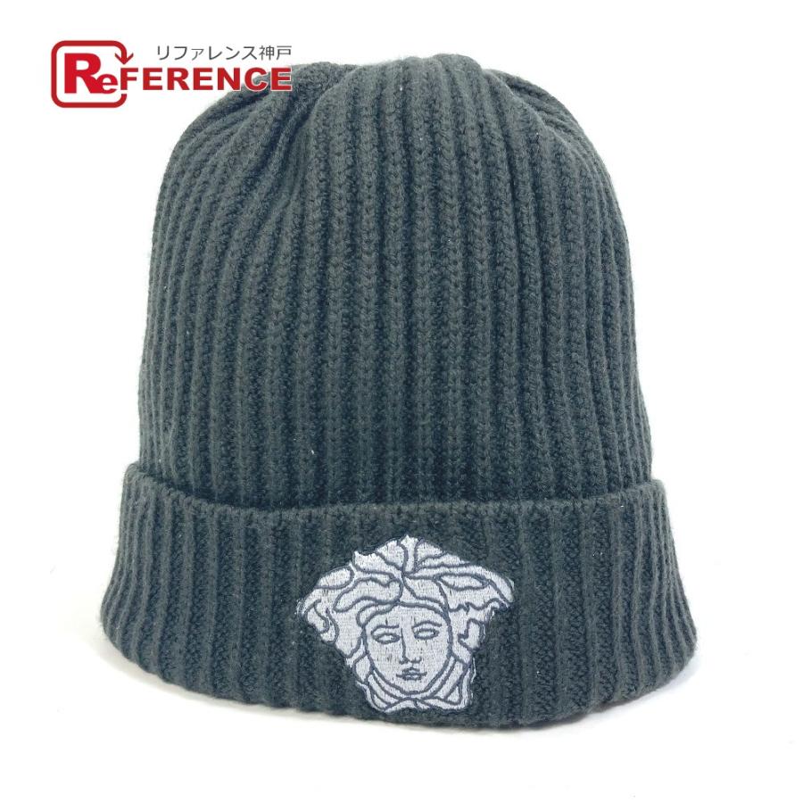 【未使用品】ヴェルサーチ Versace ニット帽 ロゴ ビーニー メデューサ VERSACE ヴェルサーチ メデューサ ビーニー ニットキャップ 帽子