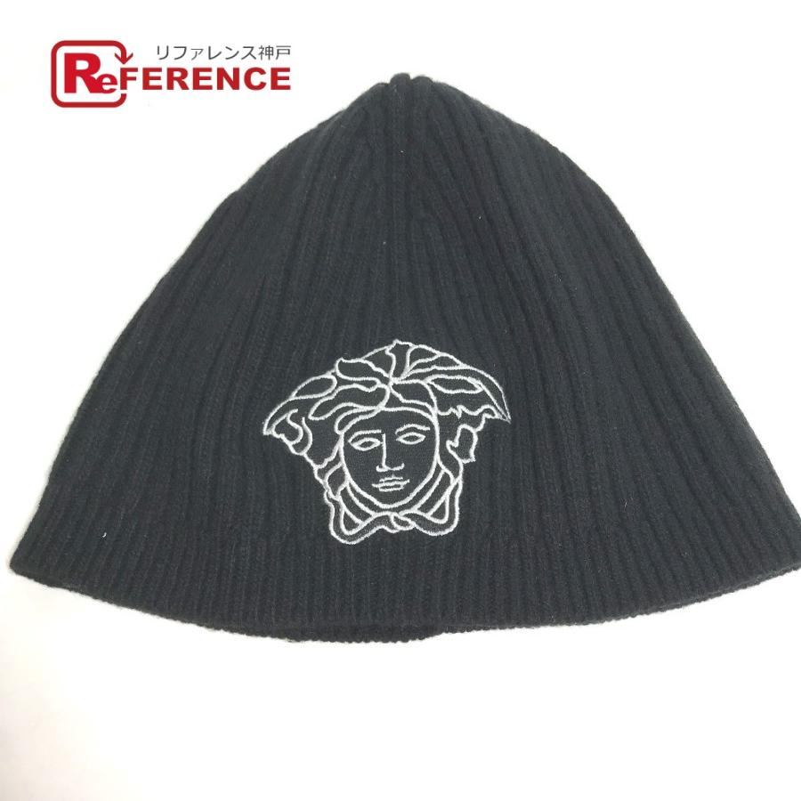 VERSACE 黒 ニット帽 VERSACE 黒 ニット帽 VERSACE ブラック ニット帽 ビーニー