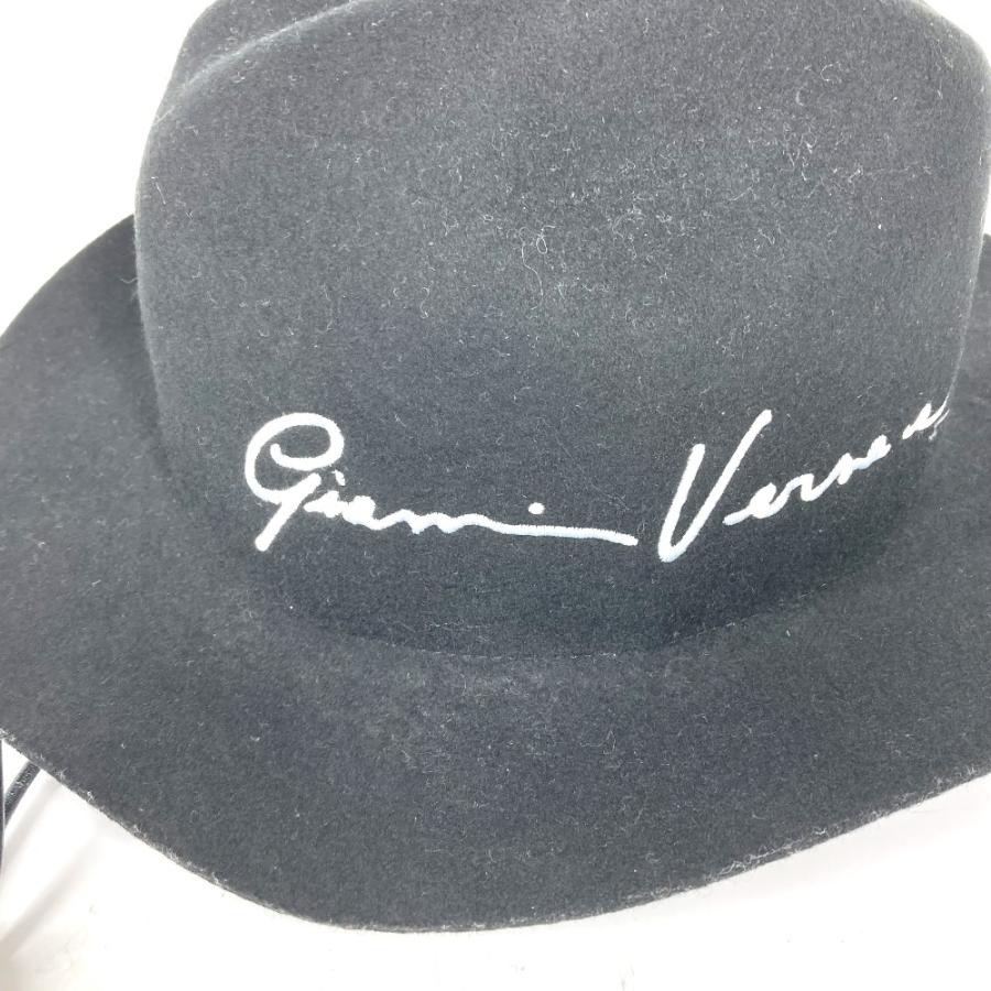 美品 VERSACE ヴェルサーチ ロゴ メデューサ 紐付き ハット帽 帽子 バケットハット ボブハット フェルトハット ハット ブラック【中古】 |  | 03