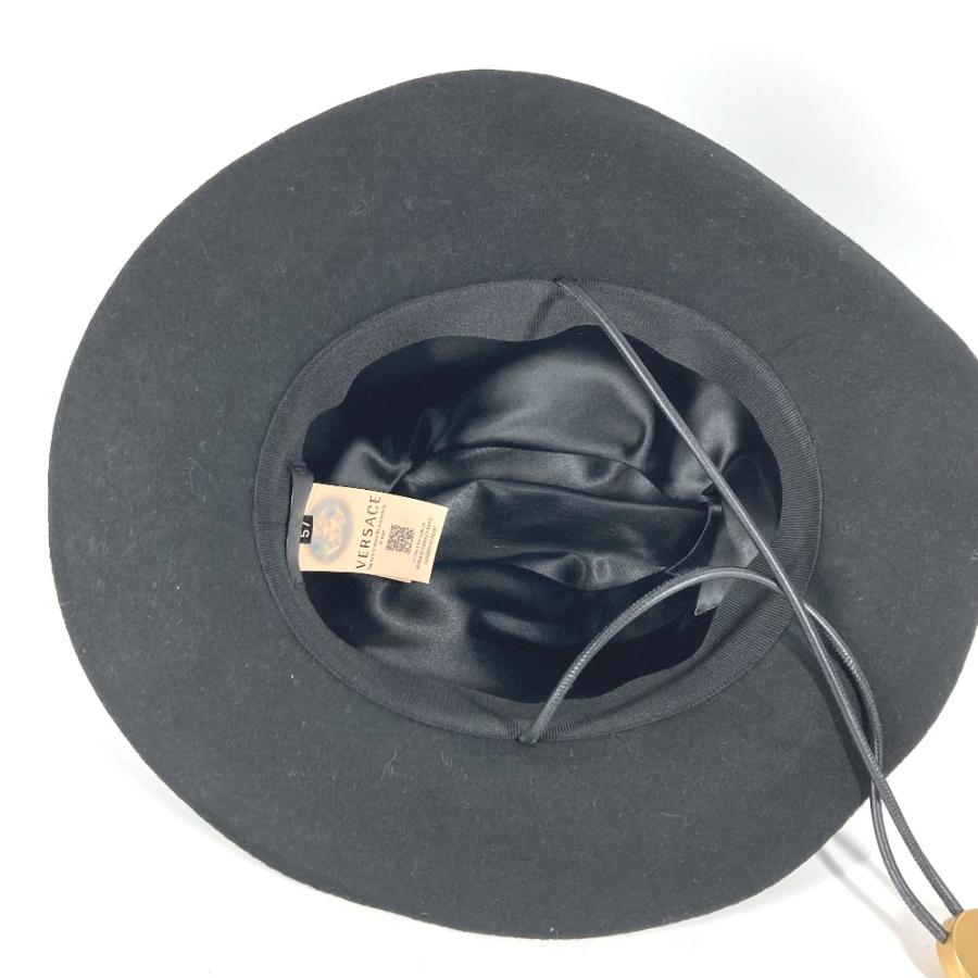 美品 VERSACE ヴェルサーチ ロゴ メデューサ 紐付き ハット帽 帽子 バケットハット ボブハット フェルトハット ハット ブラック【中古】 |  | 05