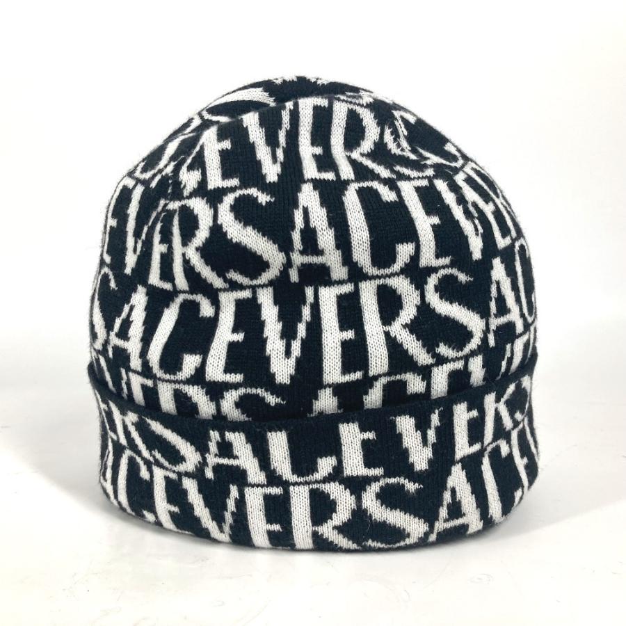 未使用 VERSACE ヴェルサーチ 総柄 ロゴ ビーニー 帽子 ニット帽 ニットキャップ ニット帽 ブラック ユニセックス【中古】 |  | 01