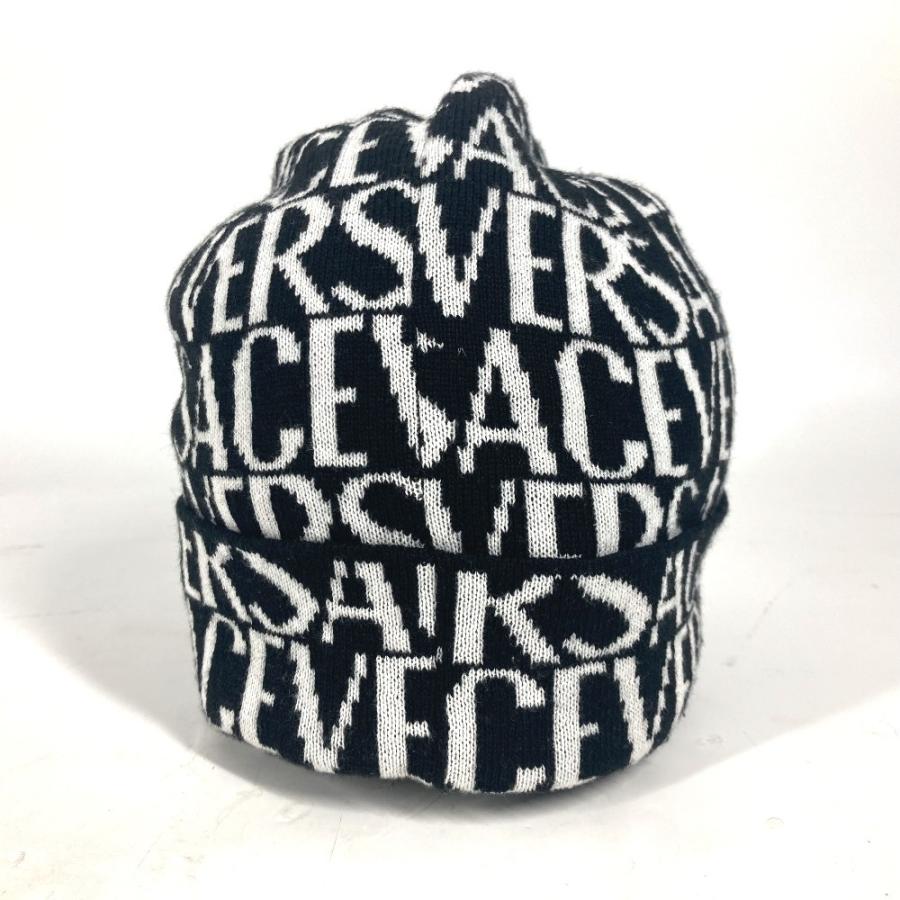 未使用 VERSACE ヴェルサーチ 総柄 ロゴ ビーニー 帽子 ニット帽 ニットキャップ ニット帽 ブラック ユニセックス【中古】 |  | 03
