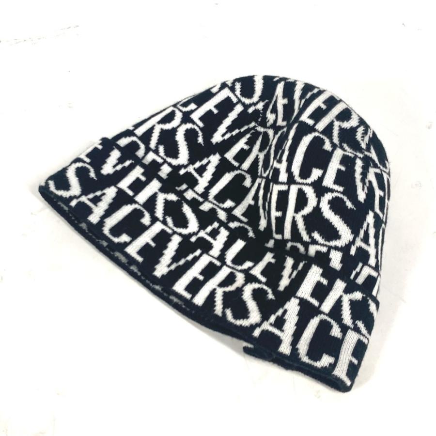 未使用 VERSACE ヴェルサーチ 総柄 ロゴ ビーニー 帽子 ニット帽 ニットキャップ ニット帽 ブラック ユニセックス【中古】 |  | 06