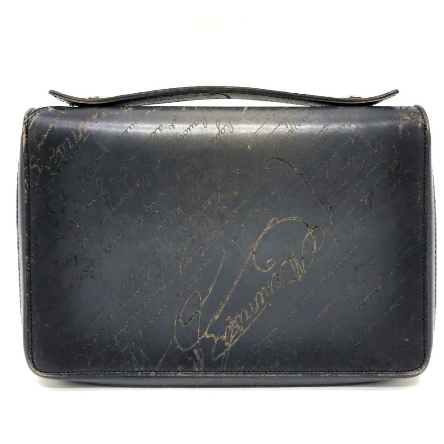 Berluti ベルルッティ イタウバワイド トラベルウォレット カリグラフィ 長財布 ブラック メンズ【中古】 |  | 04