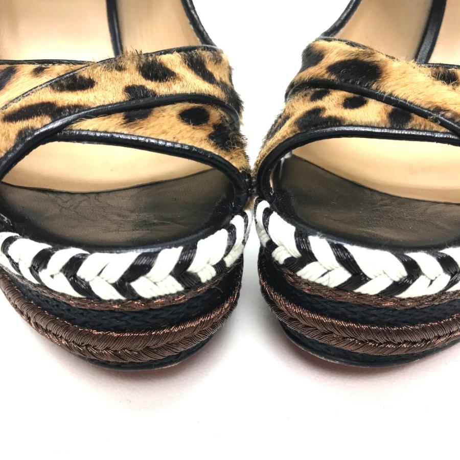 Christian Louboutin クリスチャンルブタン ウェッジソール レオパード パンプス ハラコ レディース 38 | Christian Louboutin | 03
