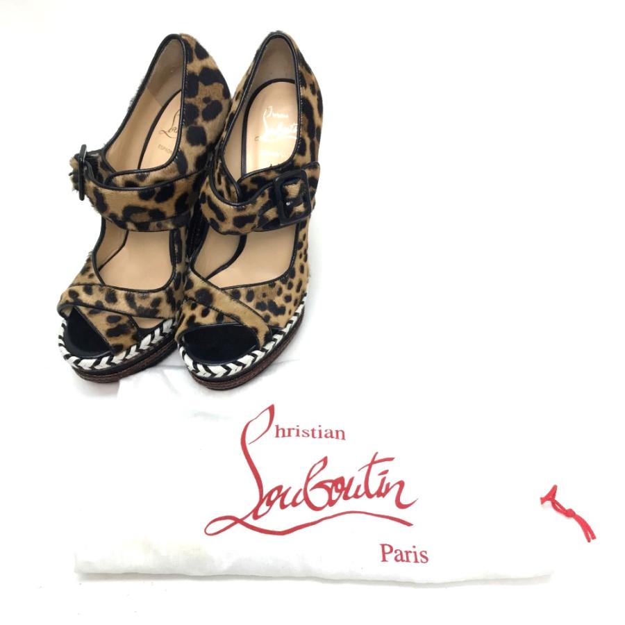 Christian Louboutin クリスチャンルブタン ウェッジソール レオパード パンプス ハラコ レディース 38 | Christian Louboutin | 06