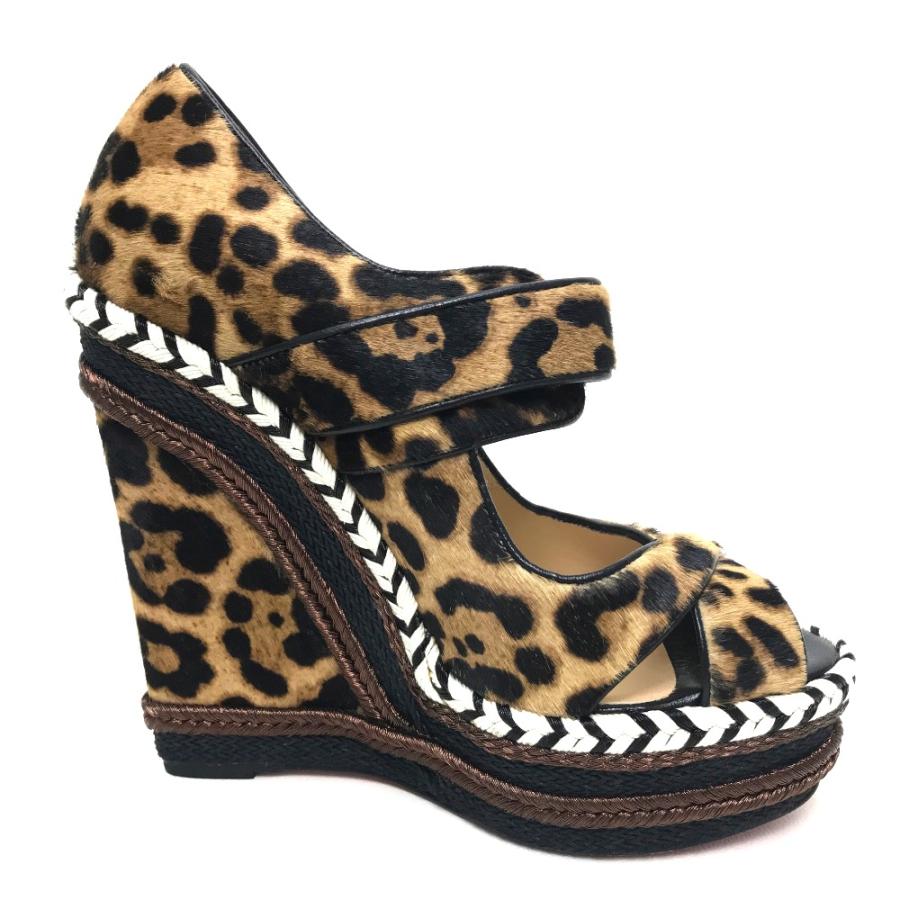 Christian Louboutin クリスチャンルブタン ウェッジソール レオパード パンプス ハラコ レディース 38 | Christian Louboutin | 07
