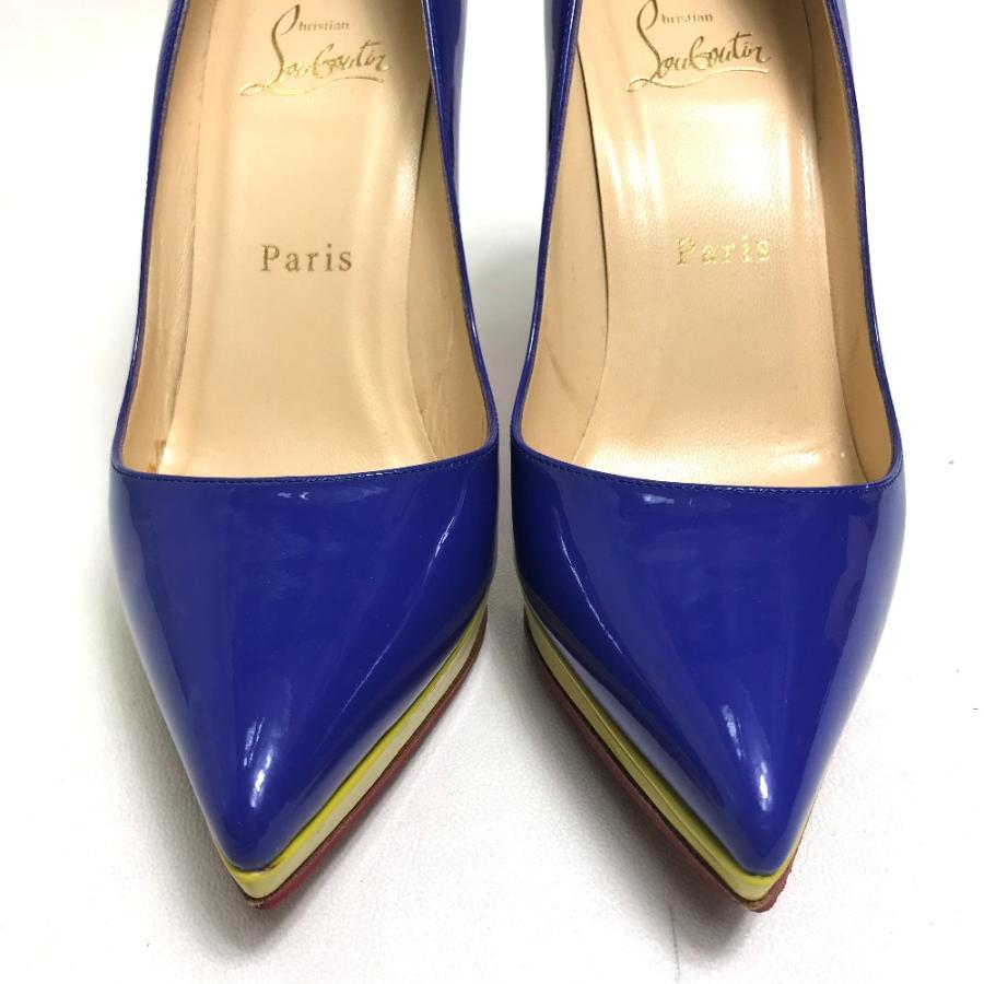 美品 Christian Louboutin クリスチャンルブタン 1110971 トリコロール エナメル パンプス パテントレザー ブルー×レッド×イエロー【中古】 | Christian Louboutin | 01