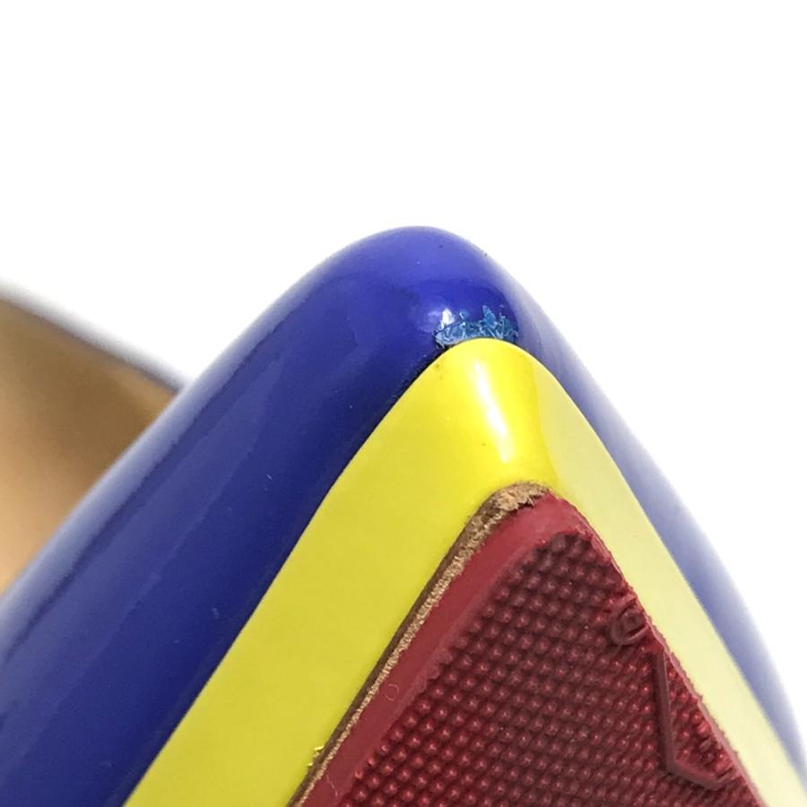 美品 Christian Louboutin クリスチャンルブタン 1110971 トリコロール エナメル パンプス パテントレザー ブルー×レッド×イエロー【中古】 | Christian Louboutin | 06