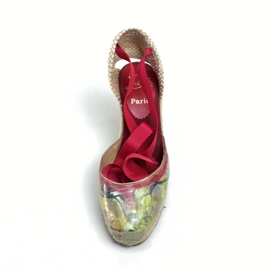 Christian Louboutin クリスチャンルブタン TRASH トラッシュ リボン レースアップ ウェッジソール ラウンドトゥ ヒール サンダル【中古】 | Christian Louboutin | 03