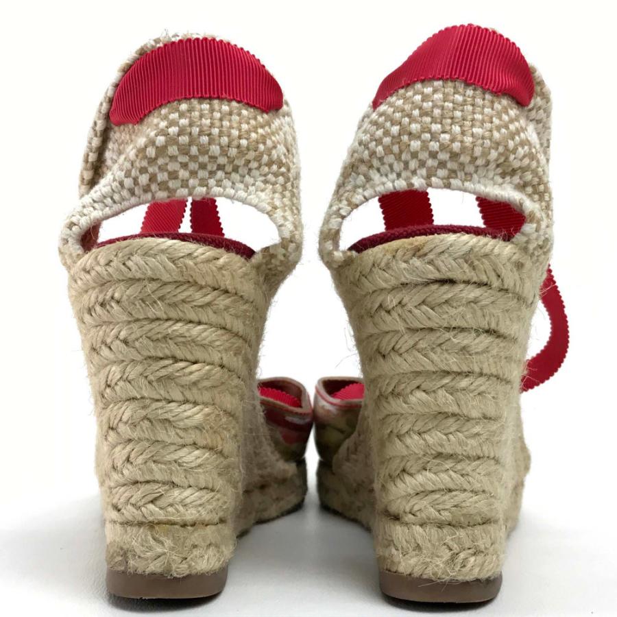 Christian Louboutin クリスチャンルブタン TRASH トラッシュ リボン レースアップ ウェッジソール ラウンドトゥ ヒール サンダル【中古】 | Christian Louboutin | 05