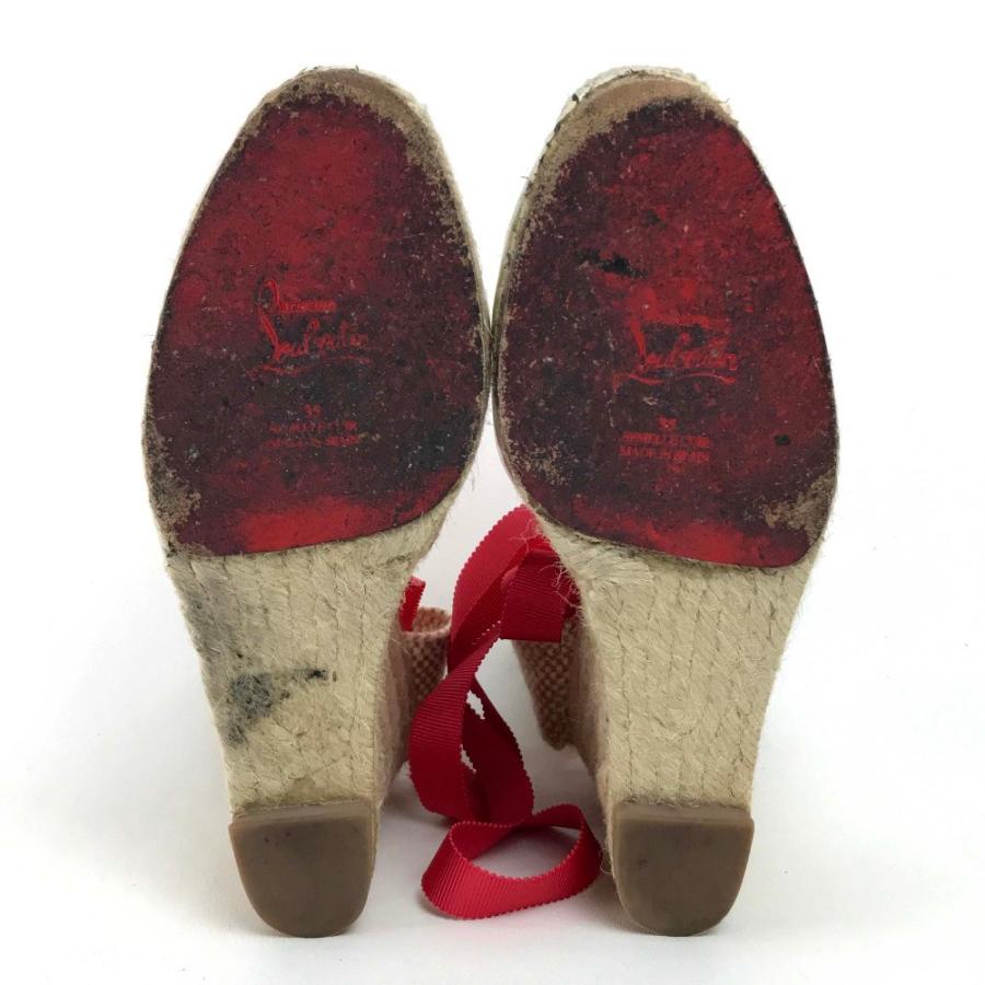 Christian Louboutin ルブタン リボン レースアップ ウェッジソール TRASH サンダル 35 | Christian Louboutin | 06