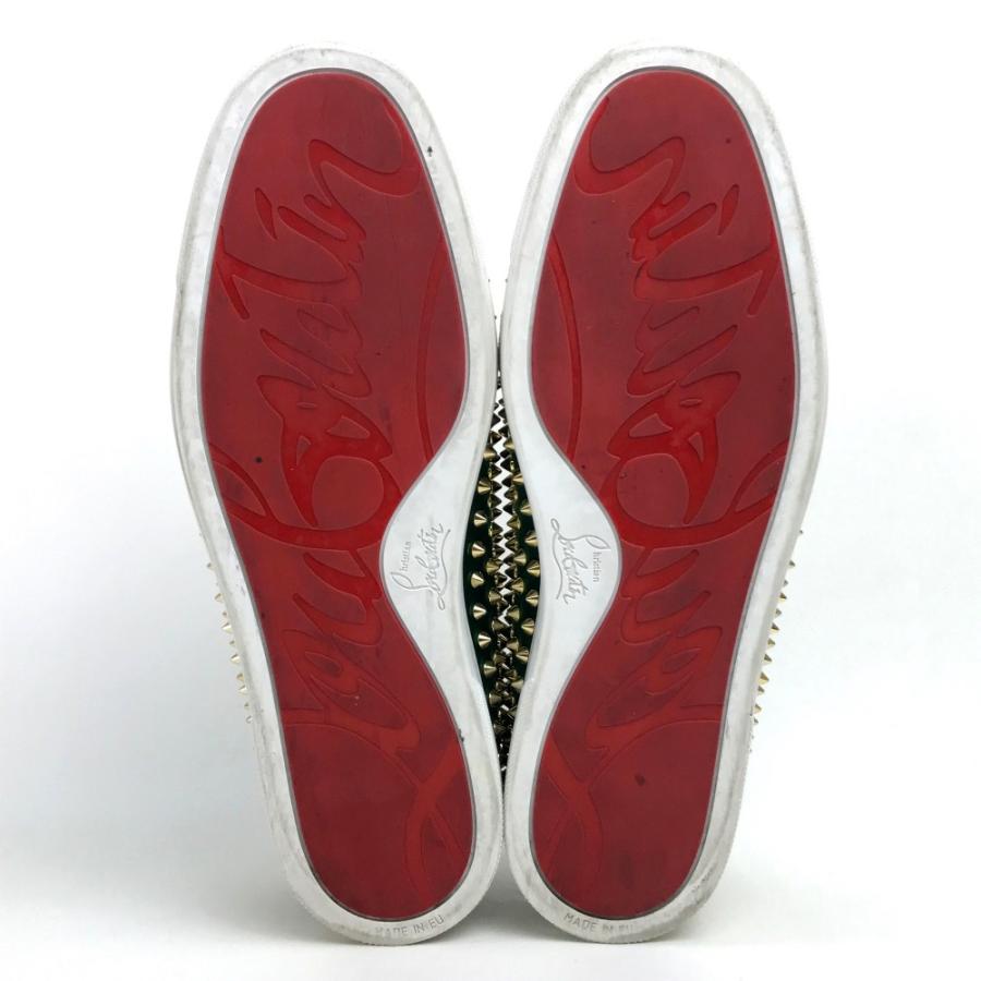 Christian Louboutin クリスチャンルブタン ローラーボート スリッポン 靴 シューズ ベロア スタッズ スニーカー グリーン メンズ【中古】 | Christian Louboutin | 07