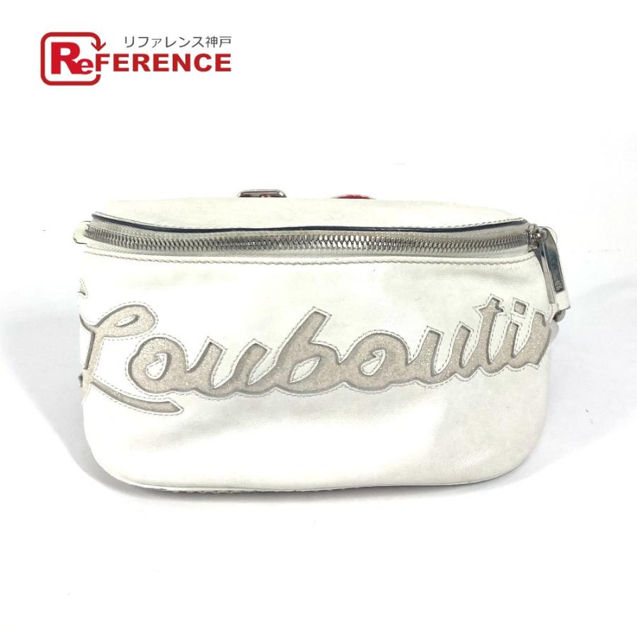 Christian Louboutin クリスチャンルブタン マリージェーン ロゴ メッシュ ベルトバッグ ショルダーバッグ ボディバッグ ホワイト 【中古】 | Christian Louboutin