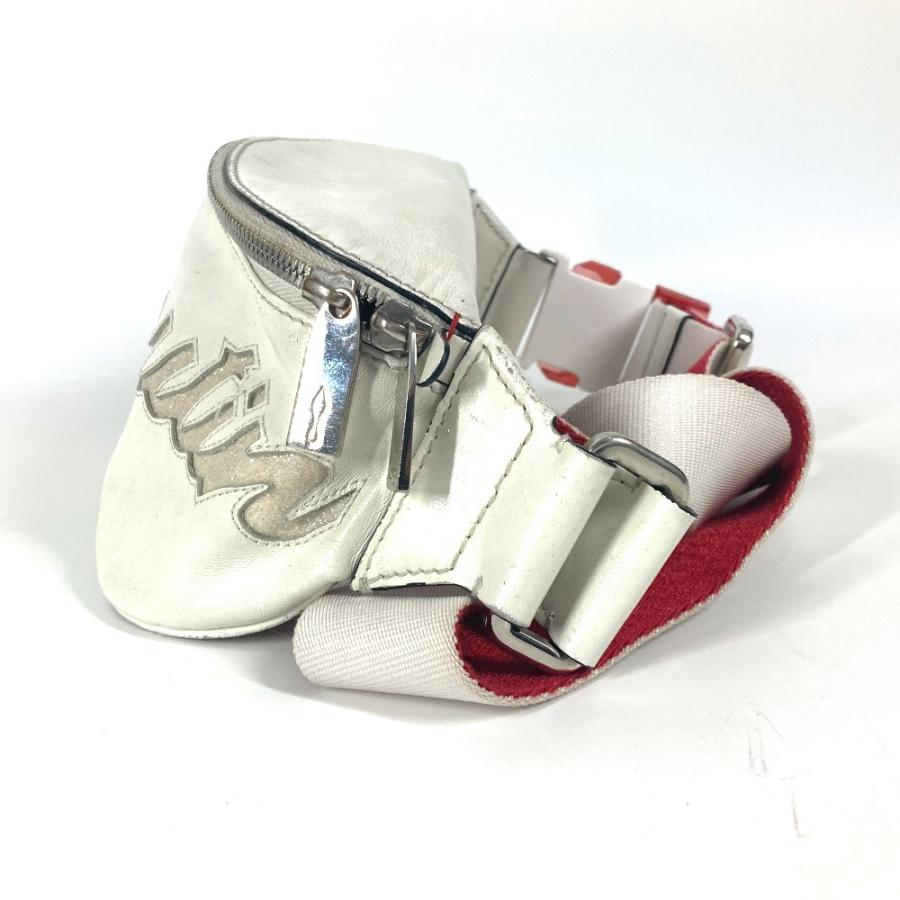 Christian Louboutin クリスチャンルブタン マリージェーン ロゴ メッシュ ベルトバッグ ショルダーバッグ ボディバッグ ホワイト 【中古】 | Christian Louboutin | 03