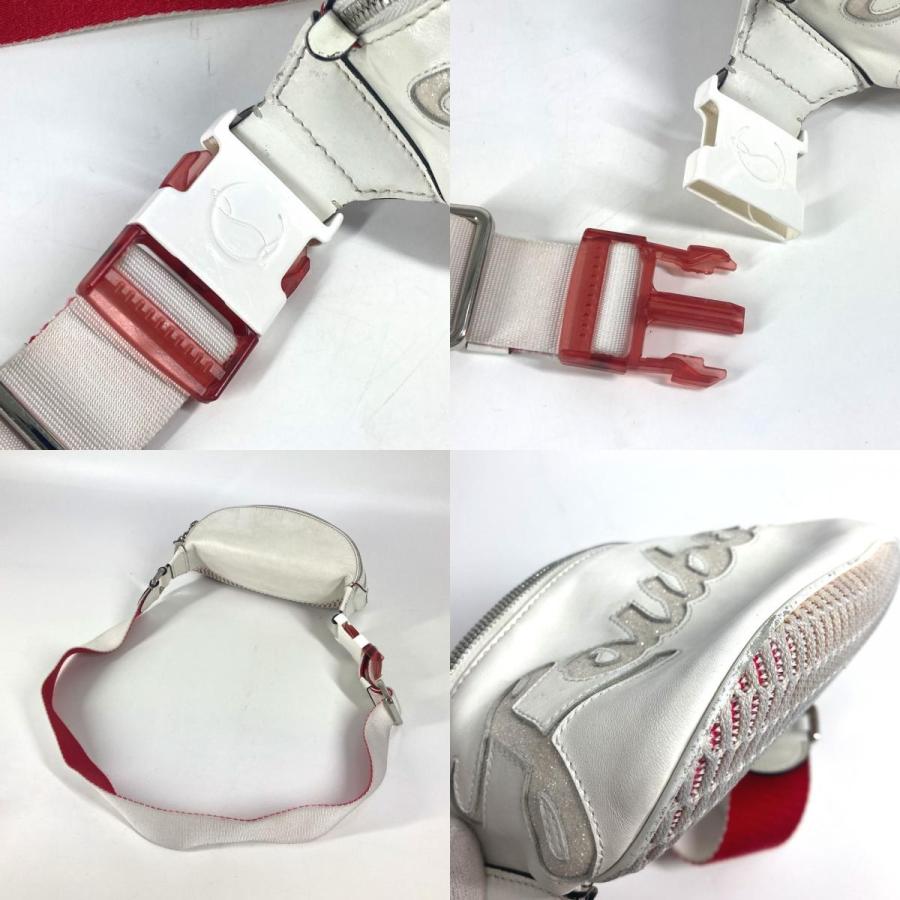 Christian Louboutin クリスチャンルブタン マリージェーン ロゴ メッシュ ベルトバッグ ショルダーバッグ ボディバッグ ホワイト 【中古】 | Christian Louboutin | 08
