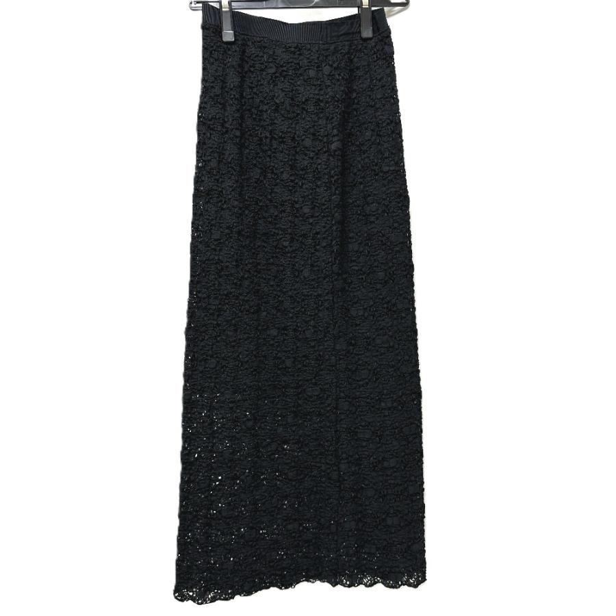 未使用 JILLSTUART ジルスチュアート 092-3260008 シュリンクジャージー レース アパレル トップス＆スカート セットアップ 黒色【中古】 | JILL STUART | 03