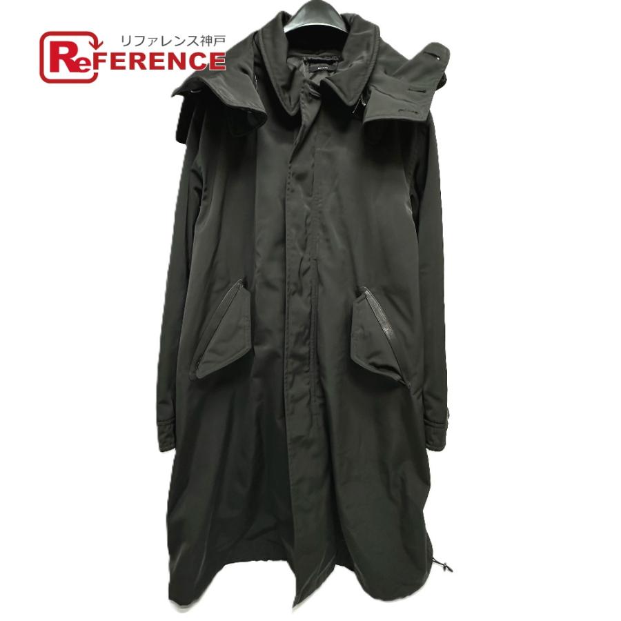 TOM FORD トムフォード TFO637 WZIP レザーパイピング フーデッド アパレル モッズコート ブラック メンズ【中古】 | 