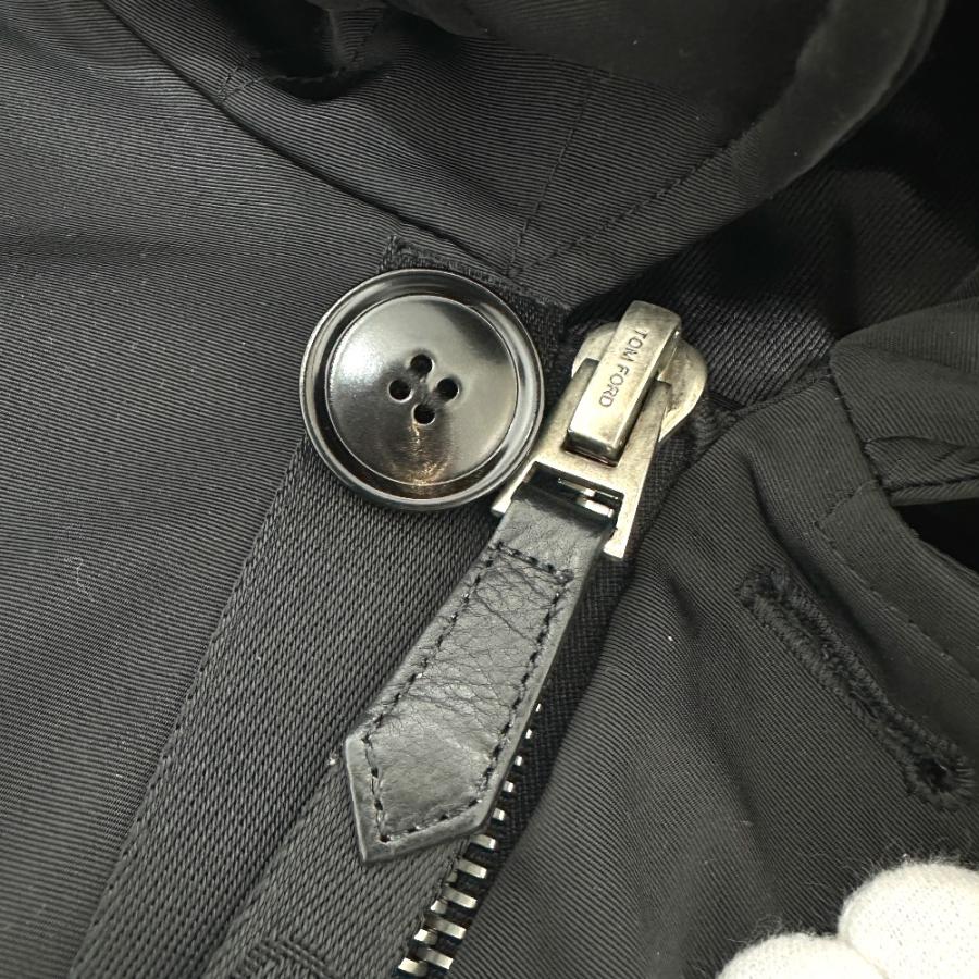 TOM FORD トムフォード TFO637 WZIP レザーパイピング フーデッド アパレル モッズコート ブラック メンズ【中古】 |  | 04