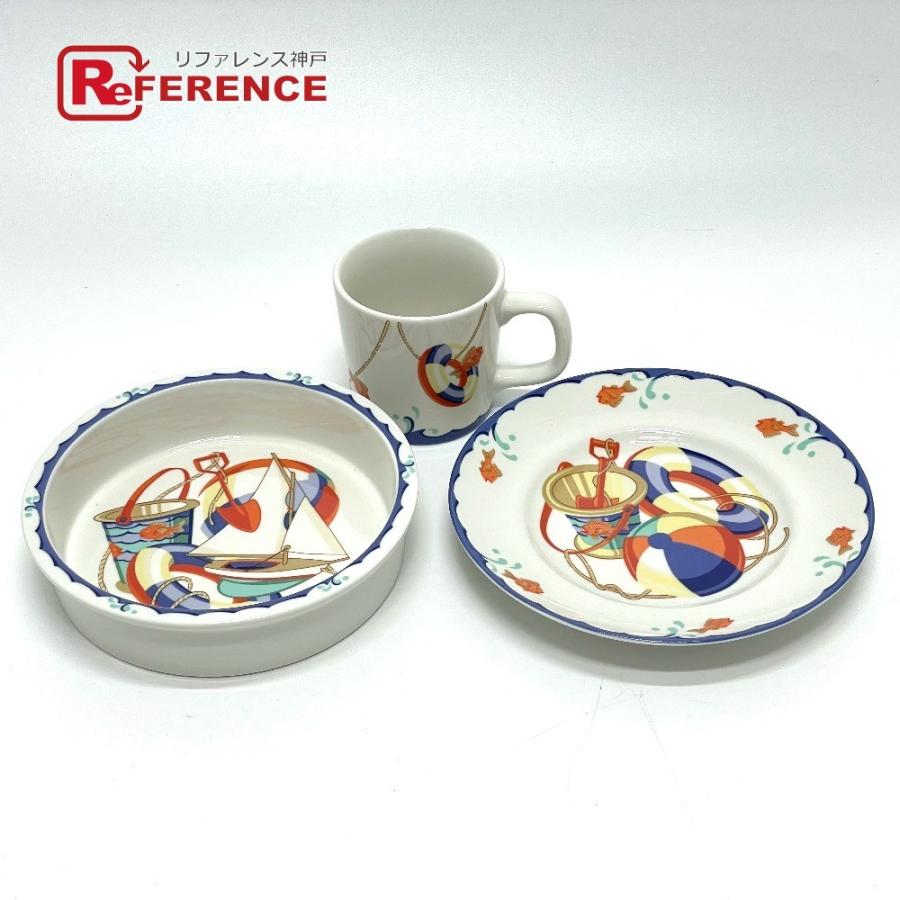 ティファニー Seashore 食器３点セット Tiffany Seashore Child's Dish Set. Plate, Bowl and Cup Kids