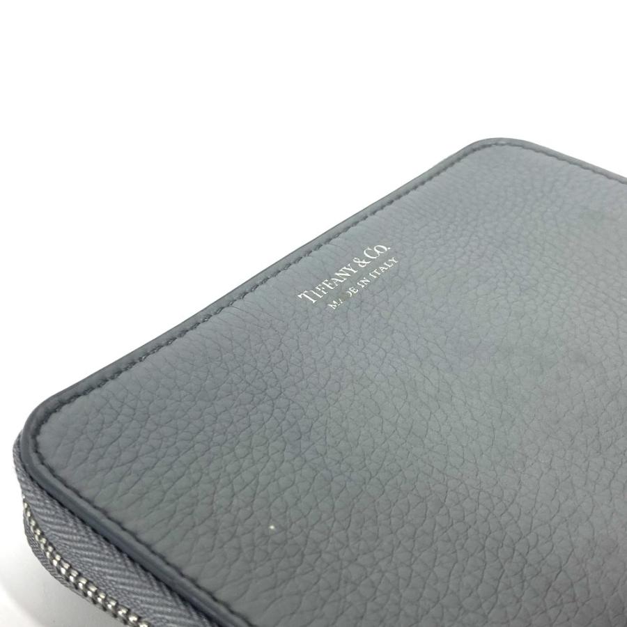 TIFFANY&Co. ティファニー ロゴ ラウンドファスナー スマホポーチ カードケース 名刺入れ パスケース ポーチ グレー レディース【中古】 | TIFFANY&Co. | 05