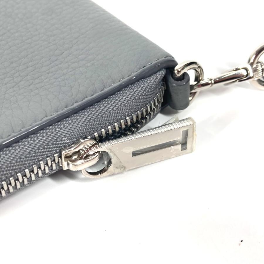 TIFFANY&Co. ティファニー ロゴ ラウンドファスナー スマホポーチ カードケース 名刺入れ パスケース ポーチ グレー レディース【中古】 | TIFFANY&Co. | 06