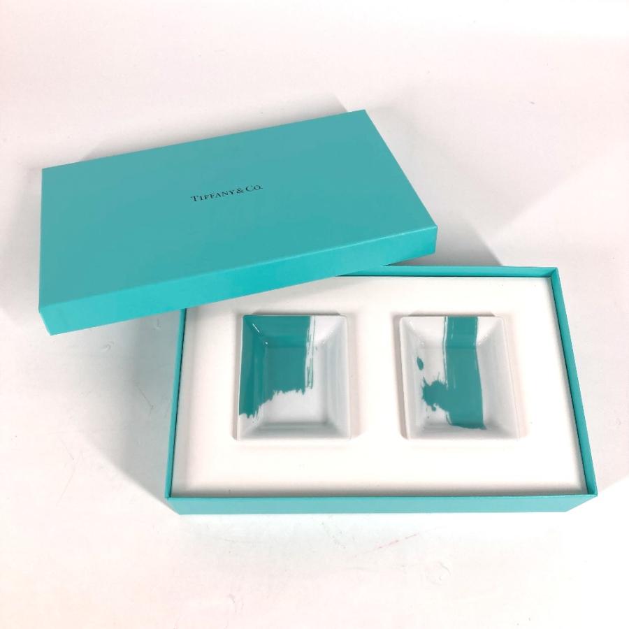 Tiffany & Co. - ティファニー TIFFANY&Co. ヴィドポシェ 灰皿 カラーブロック ミニ アッシュトレイ 2つセット ペア 灰皿 陶器 ブルー 未使用 TIFFANY&Co. ティファニー カラーブロック ミニ アッシュトレイ