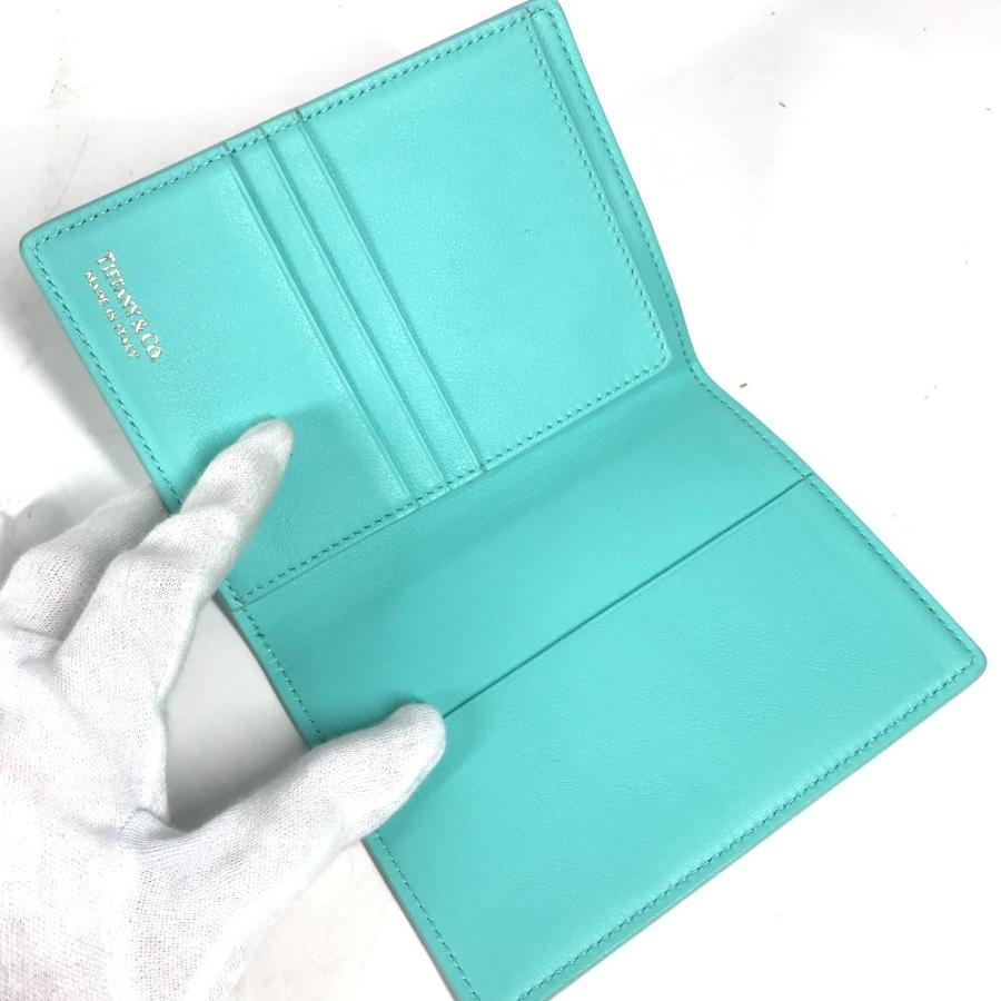 美品 TIFFANY&Co. ティファニー ロゴ パスポートカバー パスポートケース ブルー レディース【中古】 | TIFFANY&Co. | 06