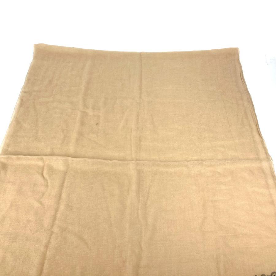 LOUIS VUITTON ルイヴィトン M70836 フリンジ ロゴ 大判 ストール マフラー ショール ベージュ ユニセックス【中古】 | LOUIS VUITTON | 01