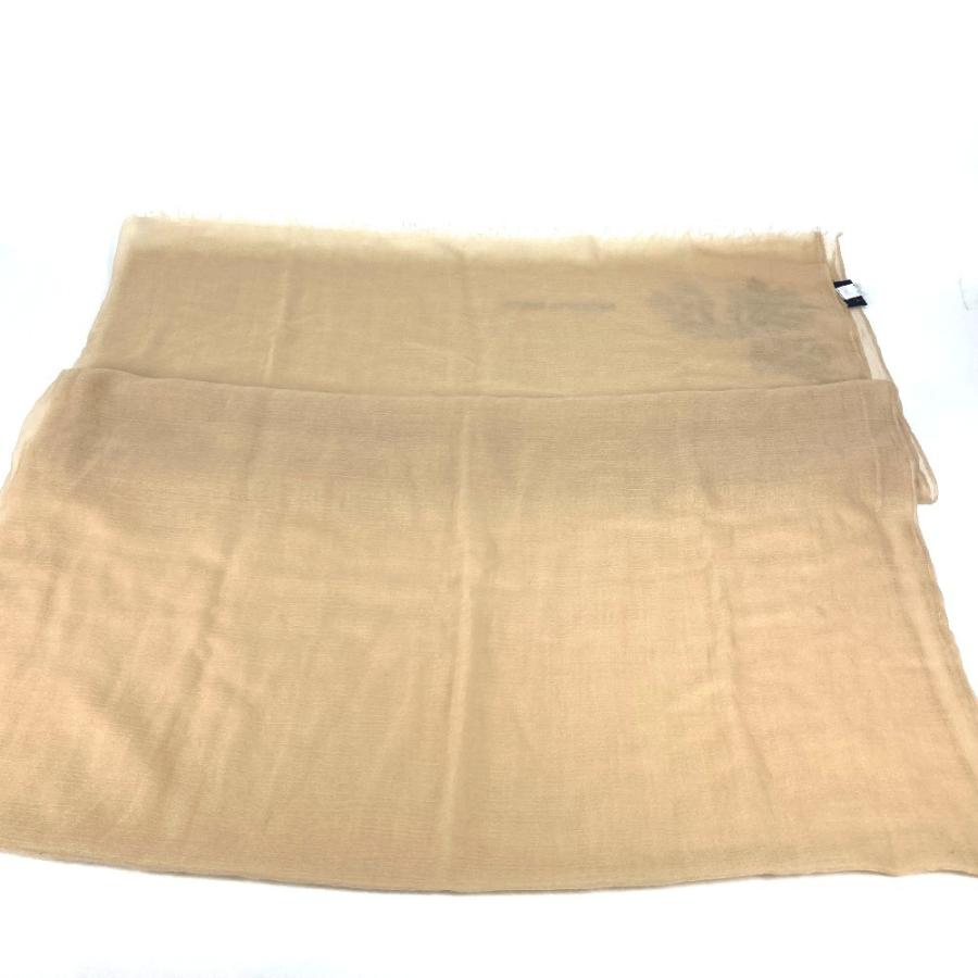 ルイヴィトン カシミヤ100 ストール マフラー M70836 刺繍 ベージュ LOUIS VUITTON（ルイ・ヴィトン） M70836 フリンジ ロゴ 大判 ストール