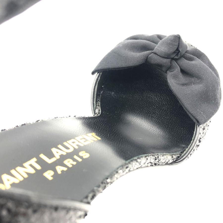 未使用 SAINT LAURENT PARISサンローランパリ  438805 サンダル ヒール グリッター パンプス レディース |  | 04