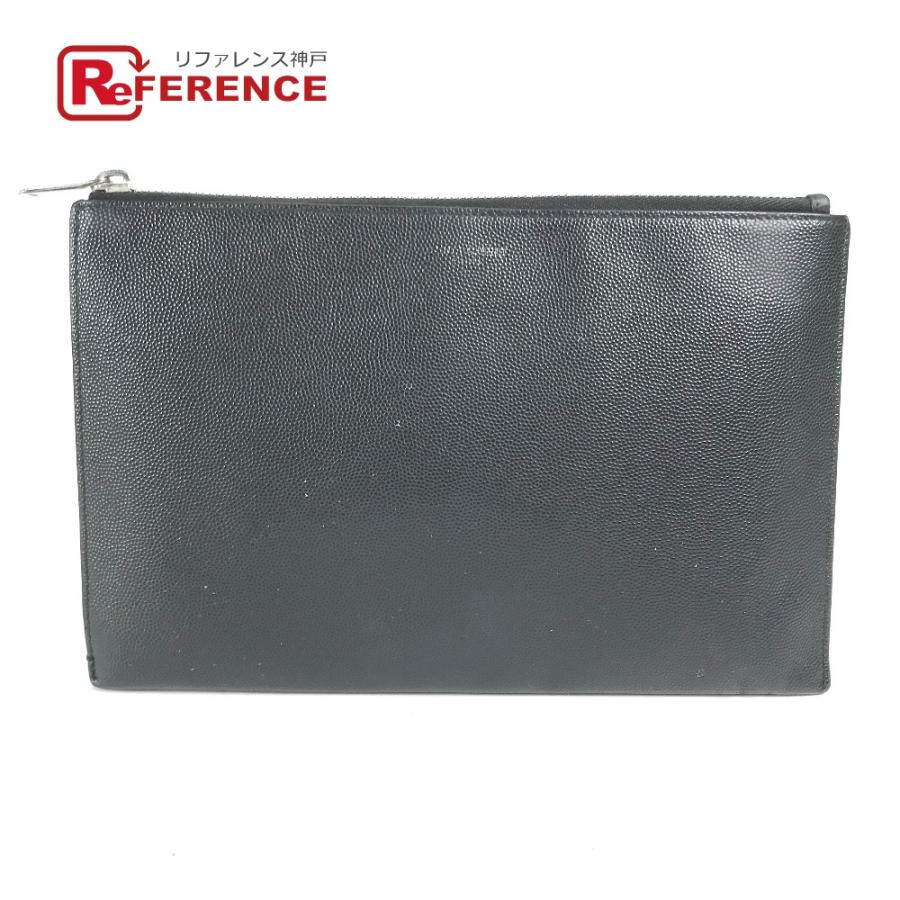 SAINT LAURENT PARIS サンローランパリ 375950 ロゴ ポーチ カバン クラッチバッグ ブラック メンズ【中古】 | 